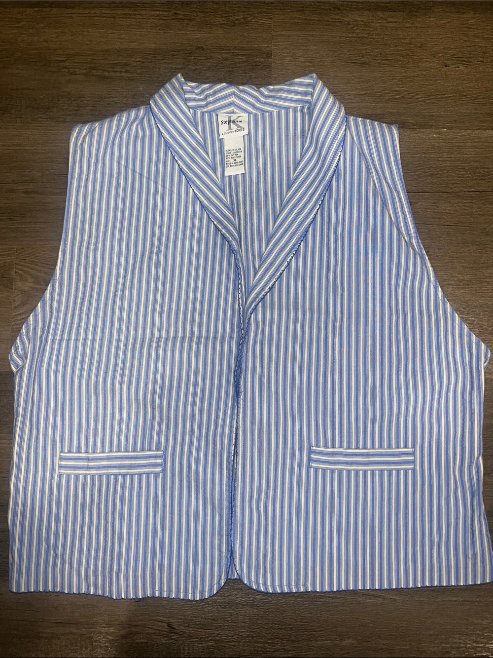 Vintage Womens Stephanie Koret striped chic vest